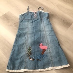 Y2K vintage Bubblegum denim embellished dress